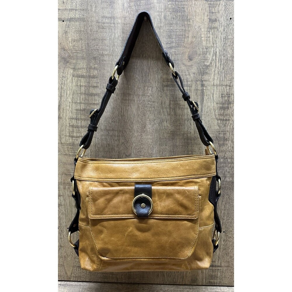Tasche vintage brown laather hobo chic shoulder bag with matching  wallet